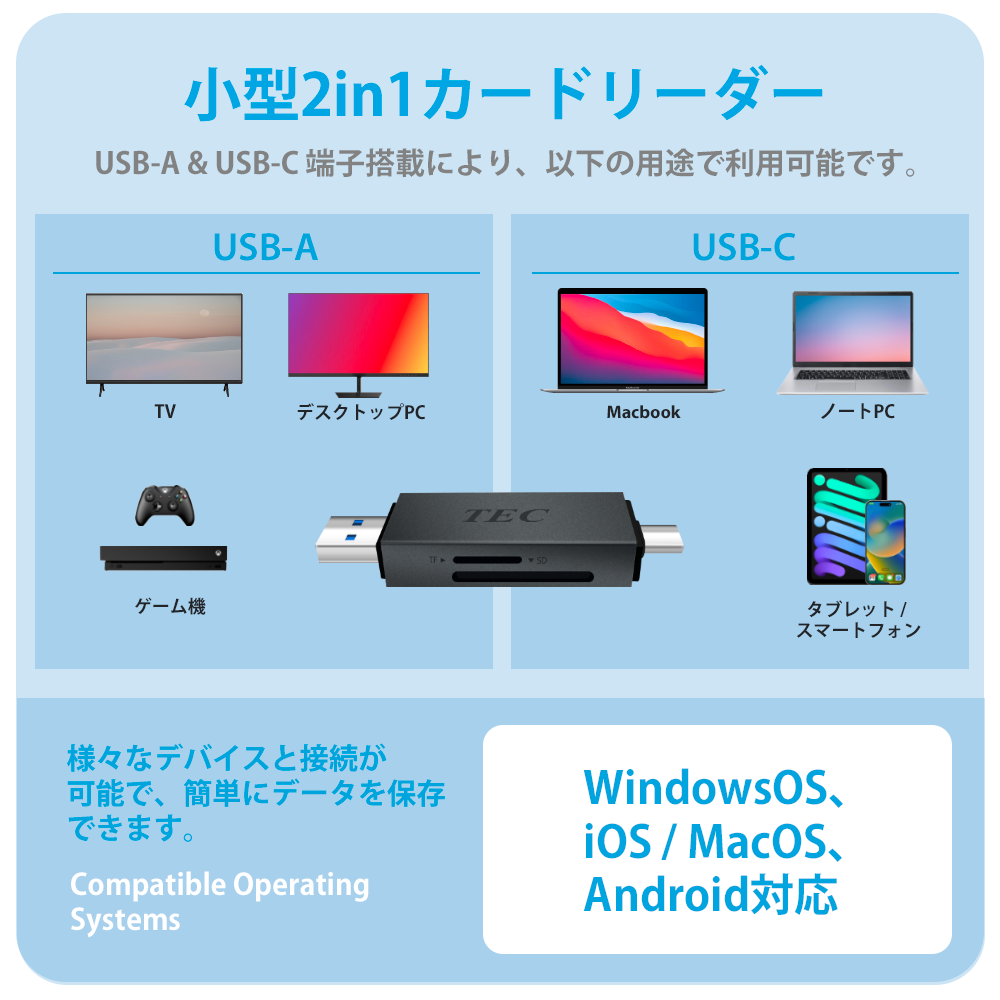 
<span>TUSB32CR-01 USB-C / USB3.2 接続対応 2-in-1カードリーダー</span>
 thumbnail 9